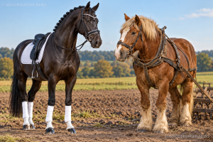 Dressurpferd und Ackergaul C KI.news